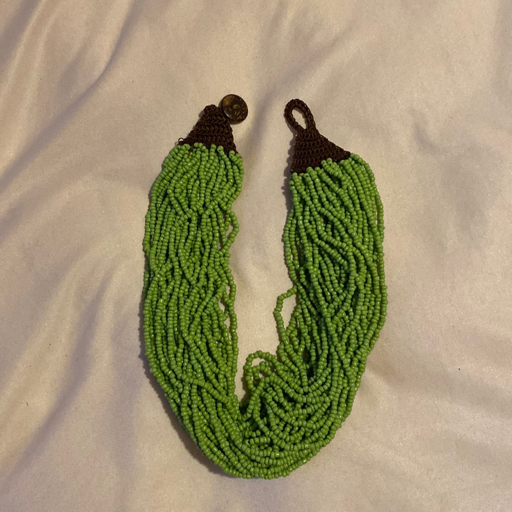Green beaded necklace